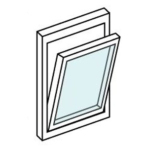 Abatible con eje horizontal